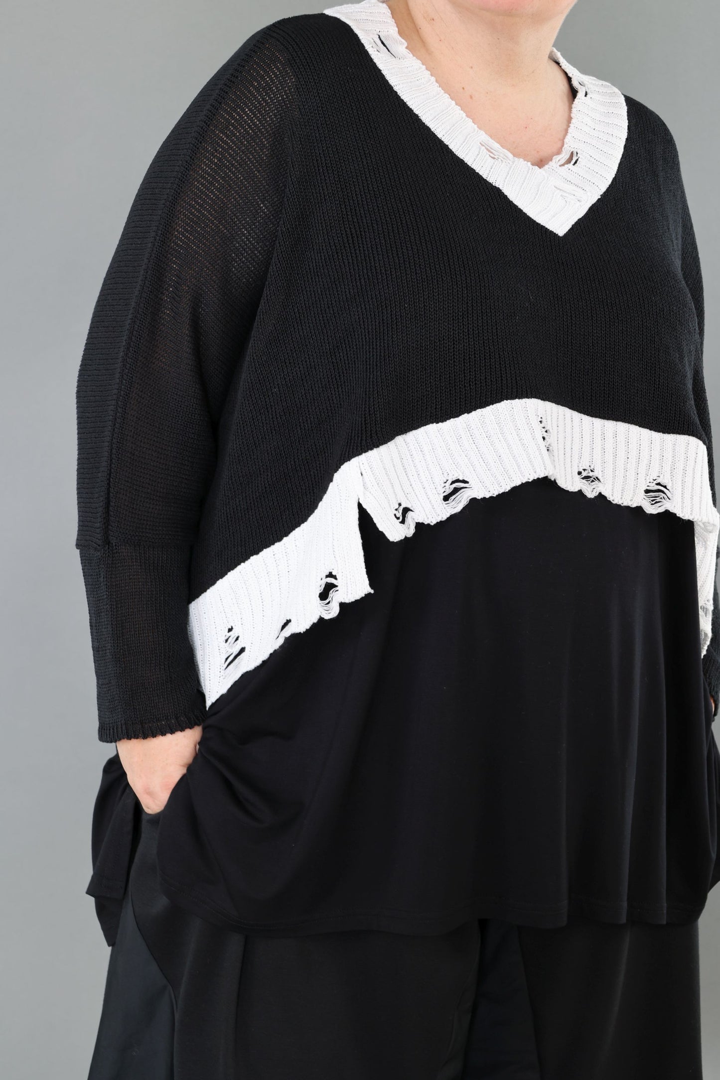 2532 "Nuvella" 110% Cut-Off Cotton Knitted Jumper