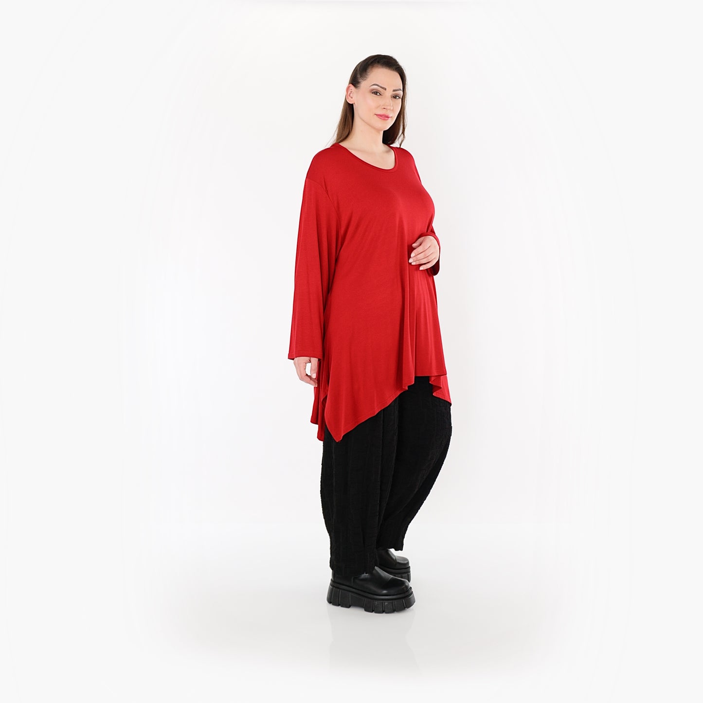 01019 "BasicLove" Tunic – Dark red