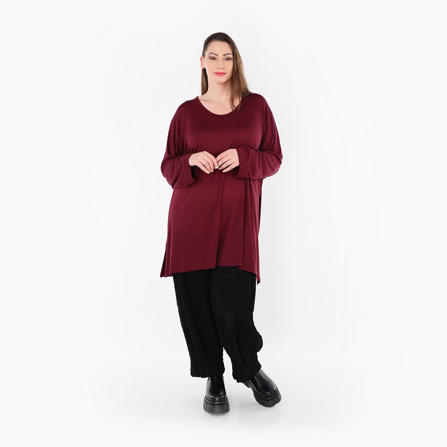 07054 "BasicLove" Shirt – Burgundy