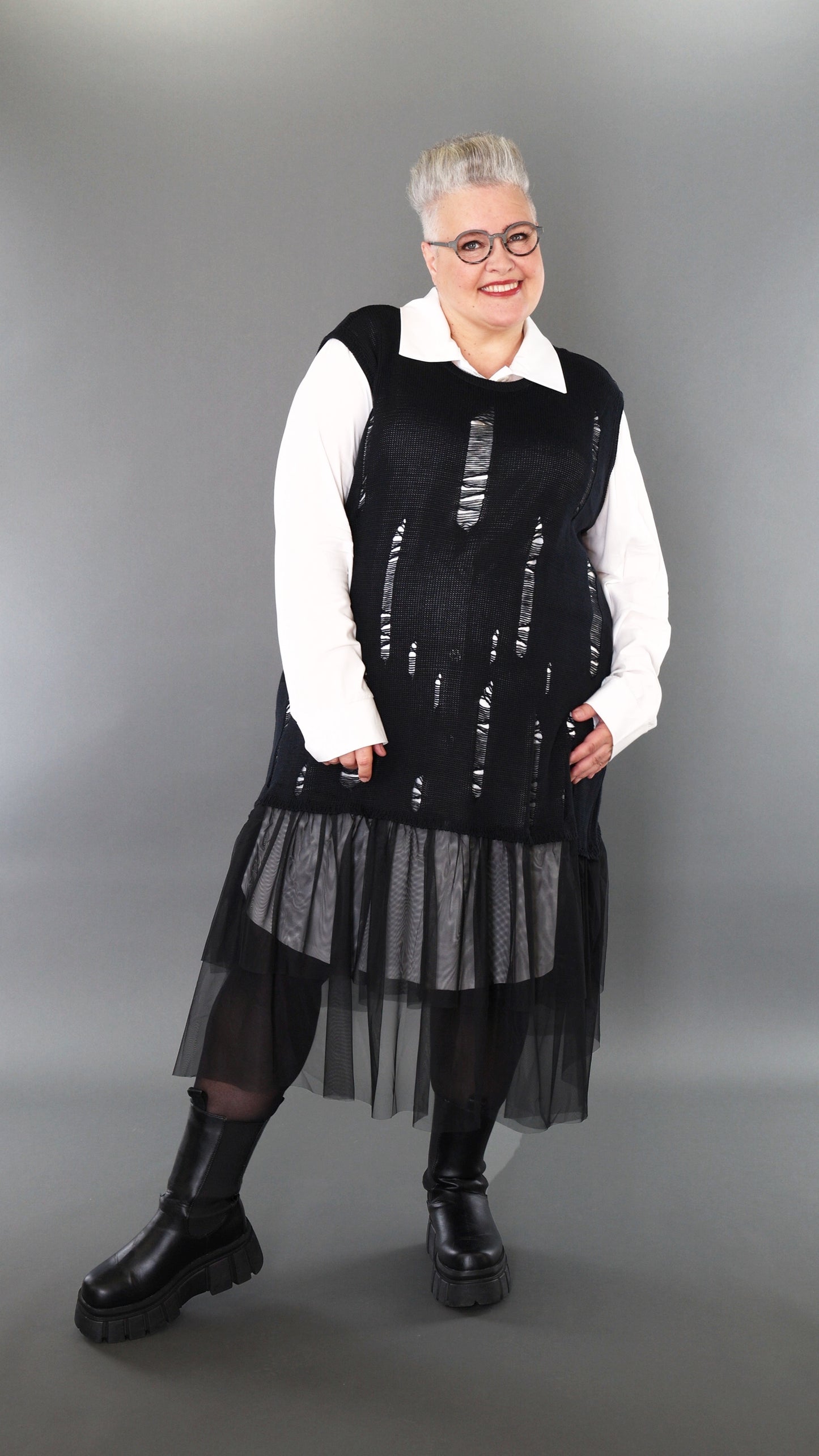 2524 "Bella" 100% Cotton - Distressed Sleeveless Dress