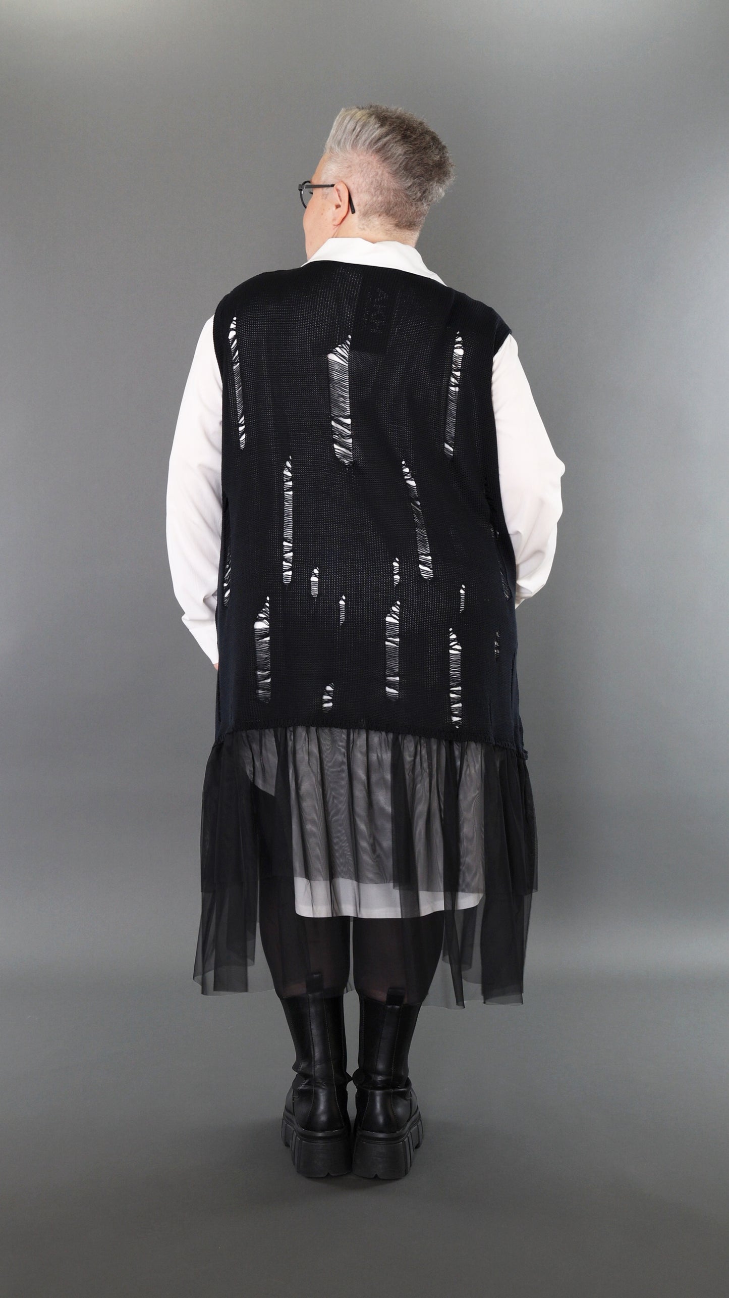 2524 "Bella" 100% Cotton - Distressed Sleeveless Dress