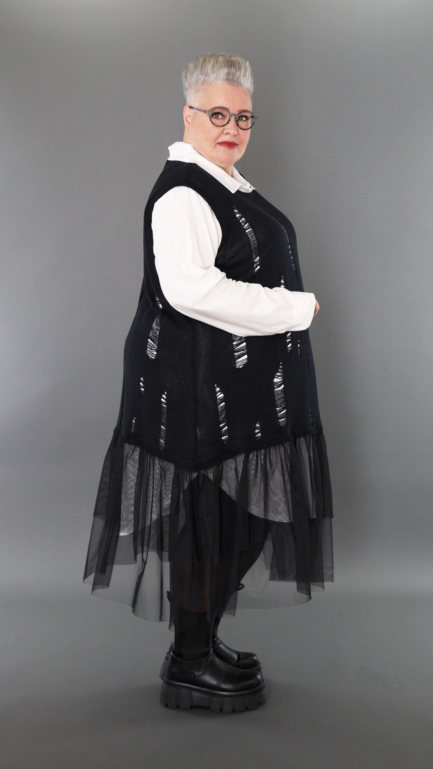 2524 "Bella" 100% Cotton - Distressed Sleeveless Dress