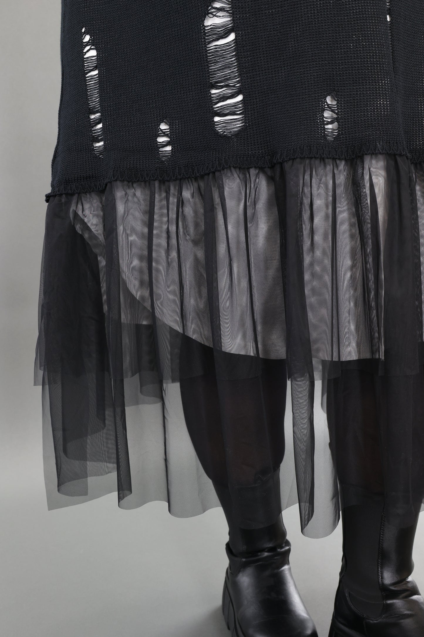 2524 "Bella" 100% Cotton - Distressed Sleeveless Dress