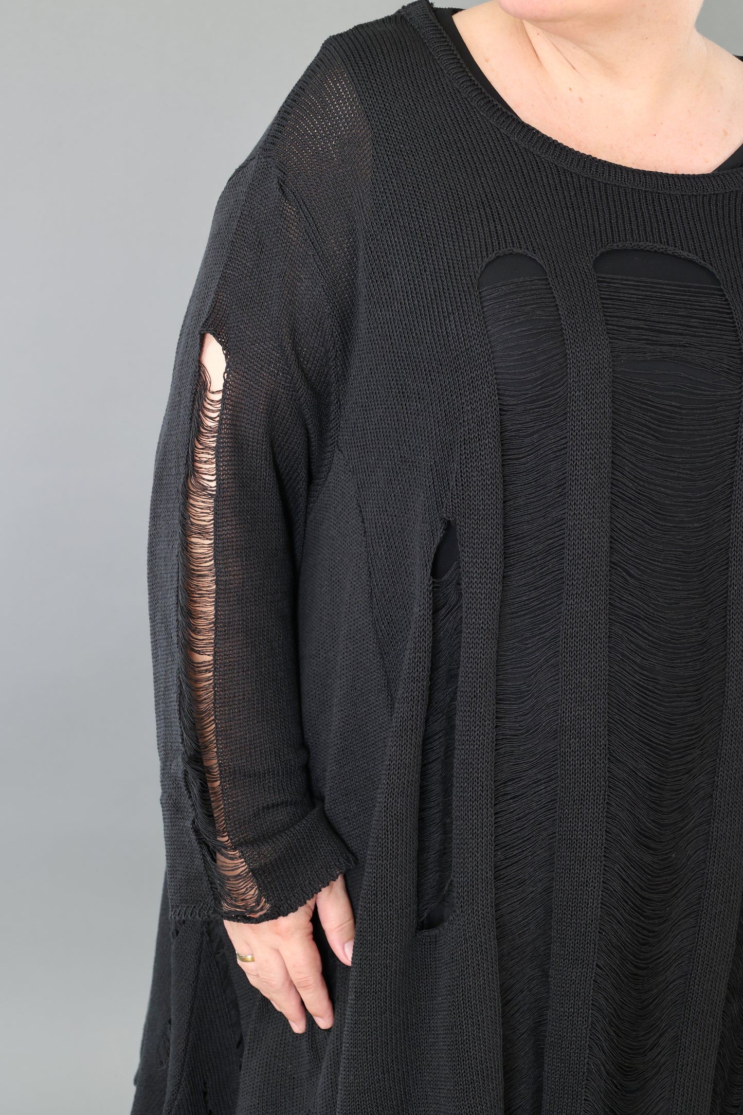 2530 "Bella" 100% Cotton - Distressed Tunic