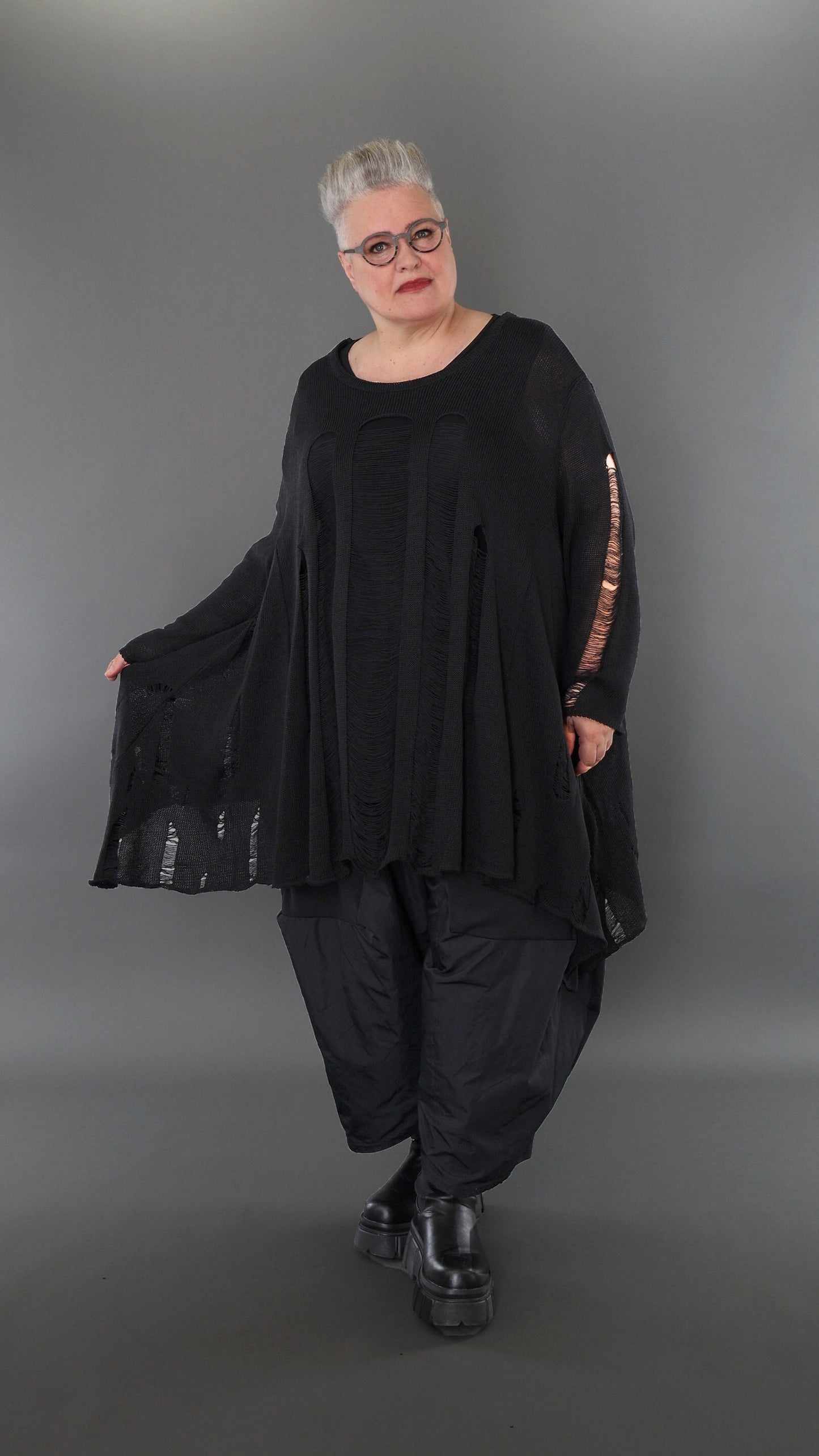 2530 "Bella" 100% Cotton - Distressed Tunic