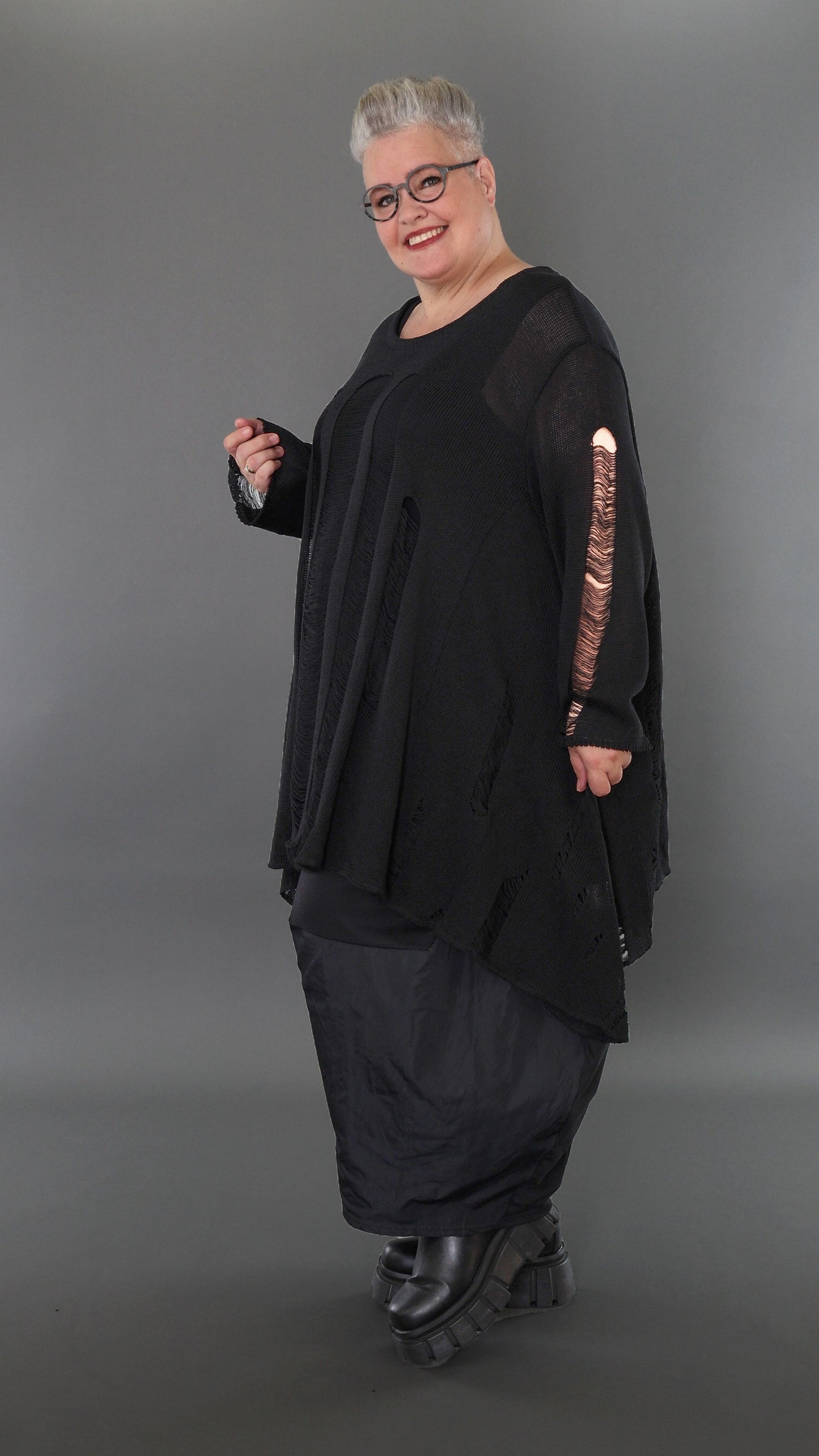 2530 "Bella" 100% Cotton - Distressed Tunic