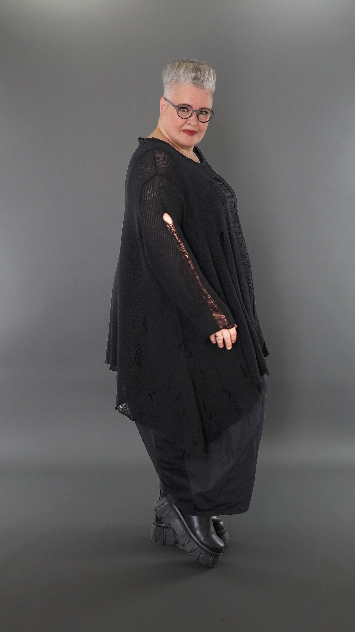 2530 "Bella" 100% Cotton - Distressed Tunic