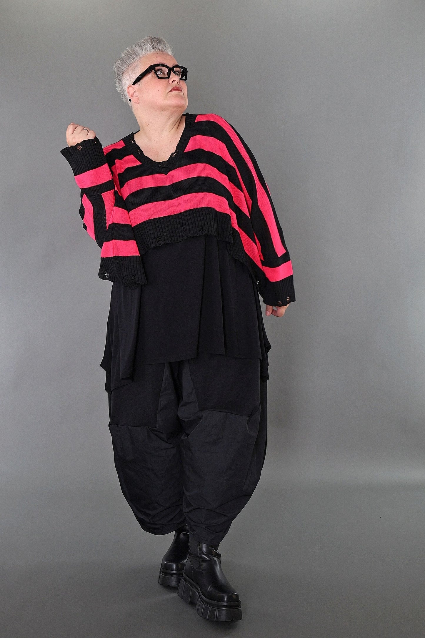 2537 "Nuvella" 110% Cotton Knitted Jumper - Fuchsia