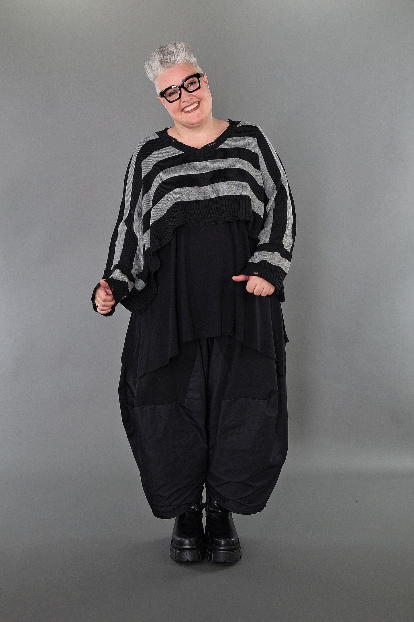 2537 "Nuvella" 110% Cotton Knitted Jumper - Grey