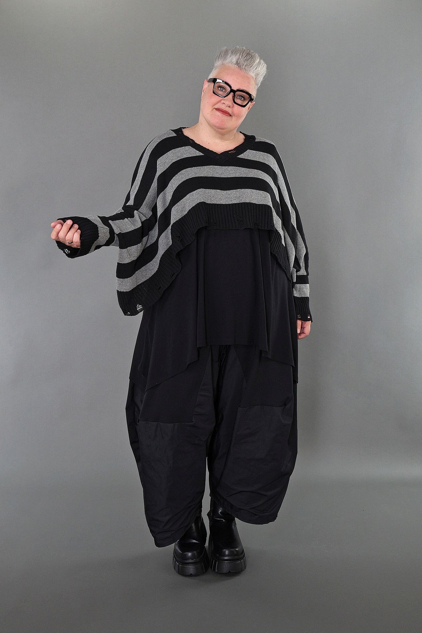 2537 "Nuvella" 110% Cotton Knitted Jumper - Grey