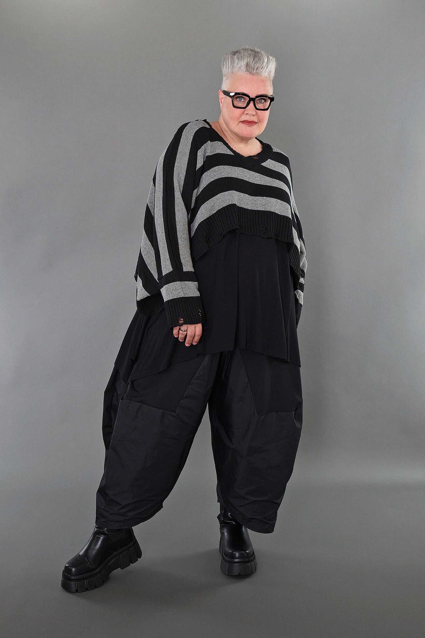 2537 "Nuvella" 110% Cotton Knitted Jumper - Grey