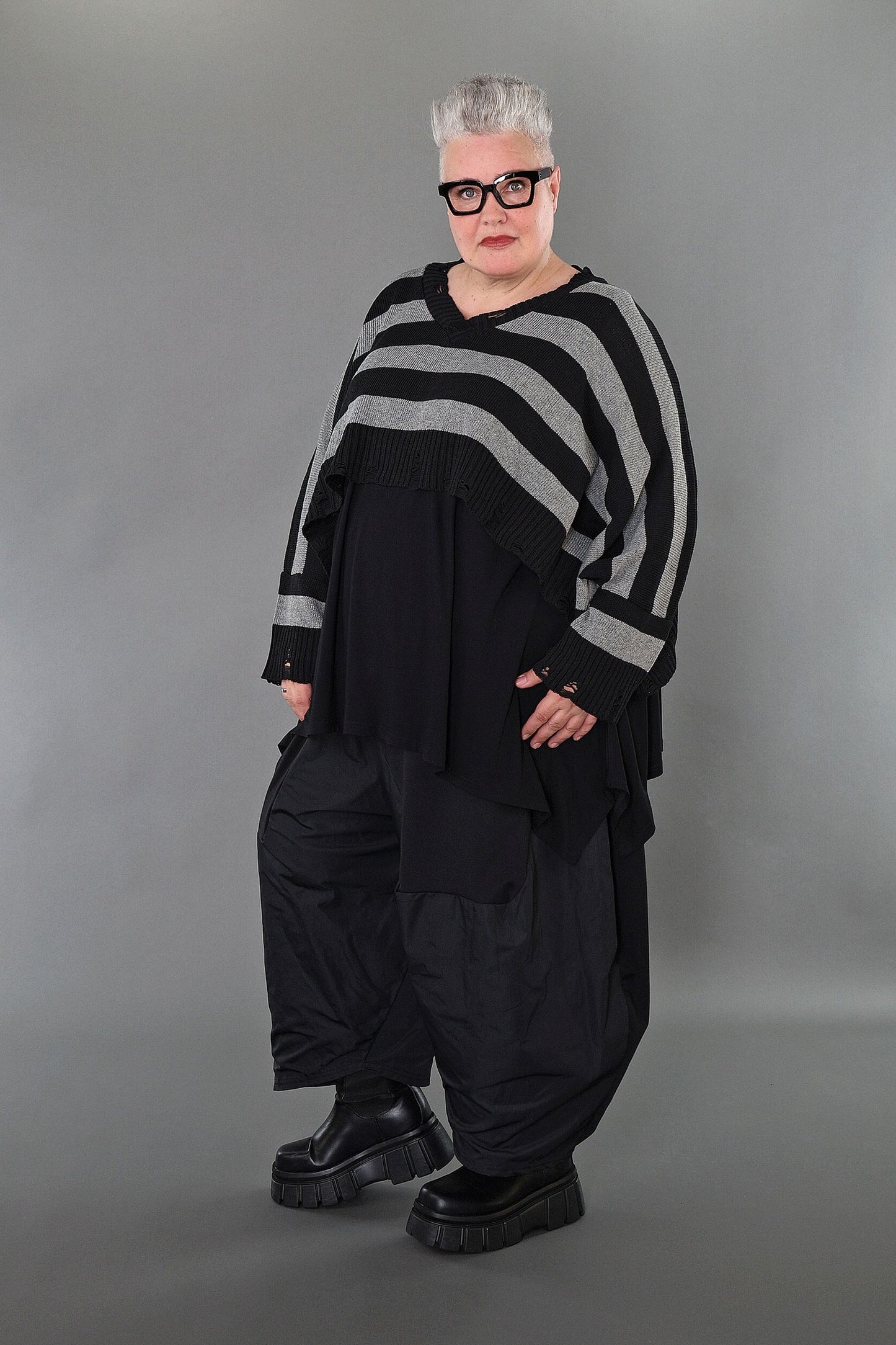 2537 "Nuvella" 110% Cotton Knitted Jumper - Grey