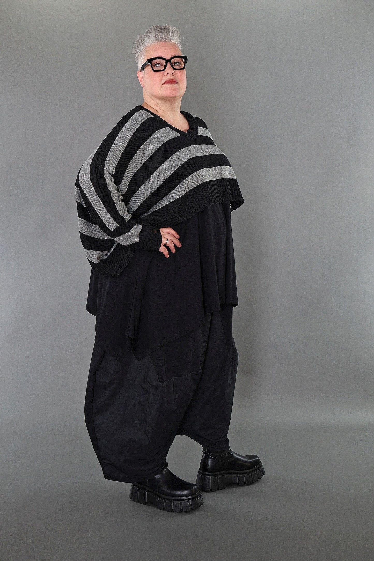 2537 "Nuvella" 110% Cotton Knitted Jumper - Grey