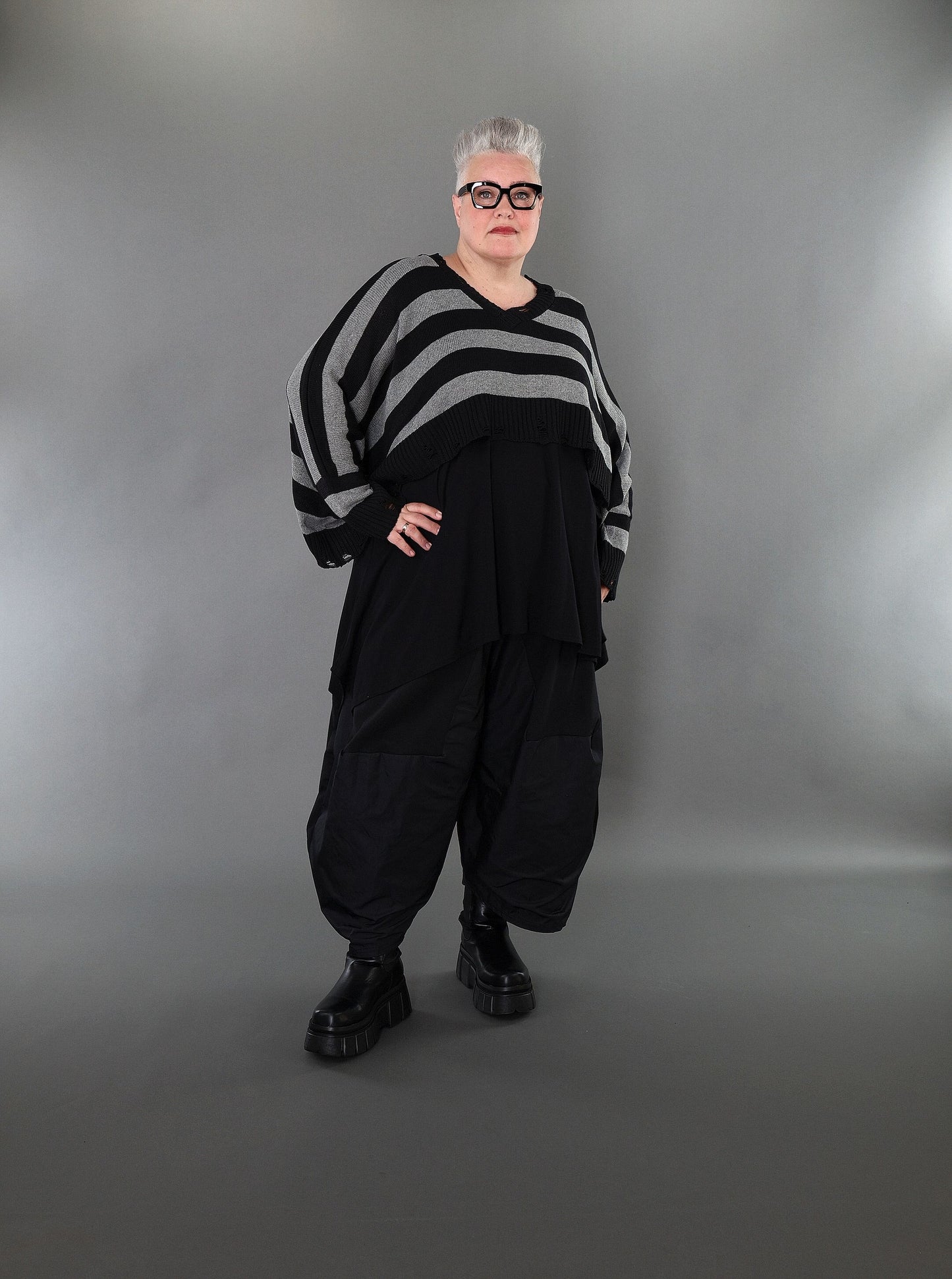 2537 "Nuvella" 110% Cotton Knitted Jumper - Grey