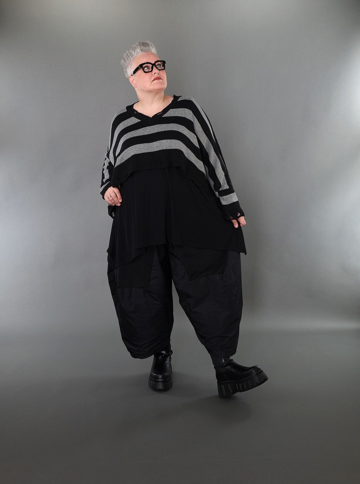 2537 "Nuvella" 110% Cotton Knitted Jumper - Grey