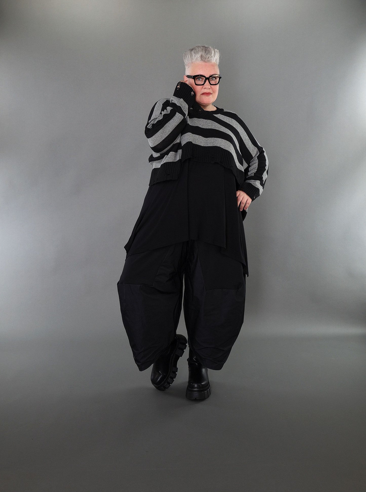 2537 "Nuvella" 110% Cotton Knitted Jumper - Grey