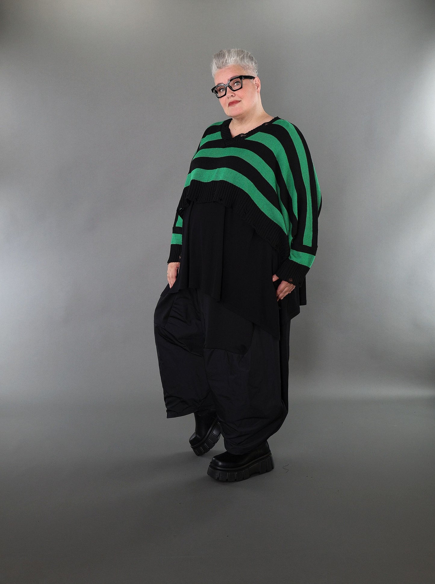 2537 "Nuvella" 110% Cotton Knitted Jumper - Green