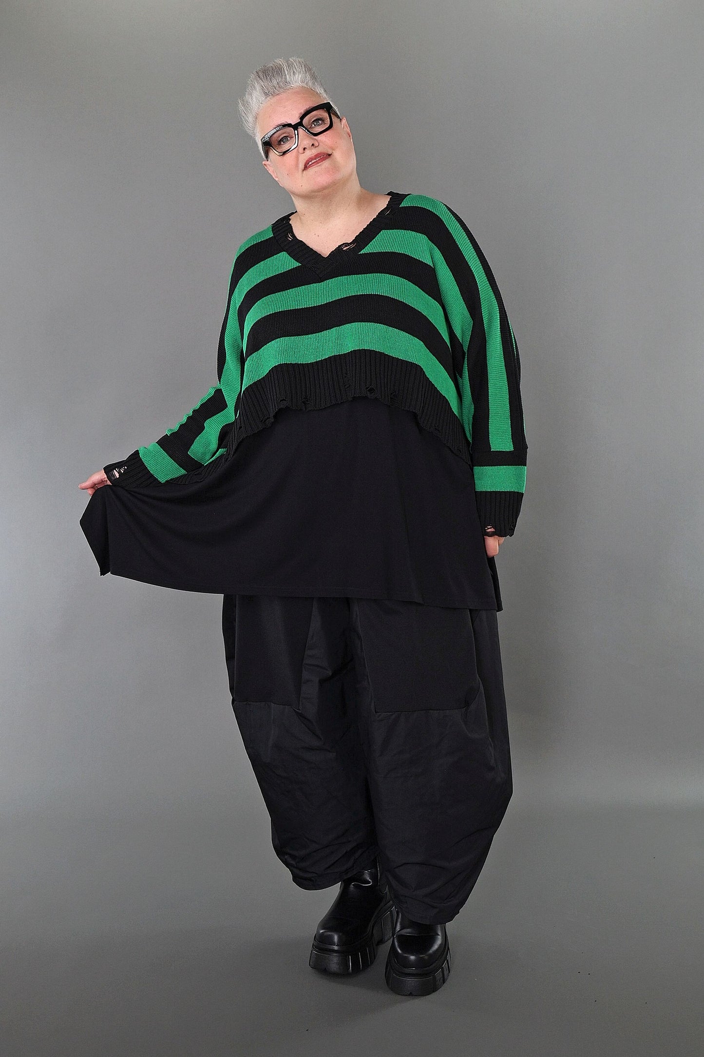 2537 "Nuvella" 110% Cotton Knitted Jumper - Green