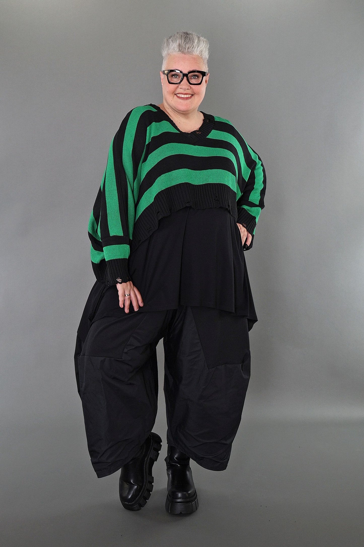 2537 "Nuvella" 110% Cotton Knitted Jumper - Green