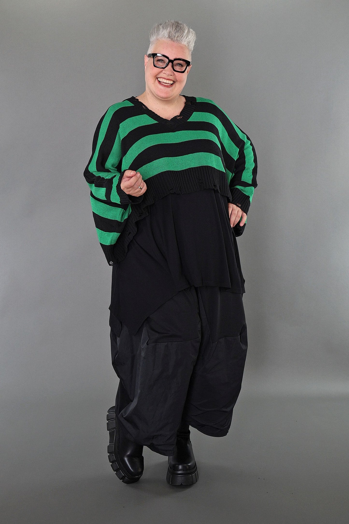 2537 "Nuvella" 110% Cotton Knitted Jumper - Green