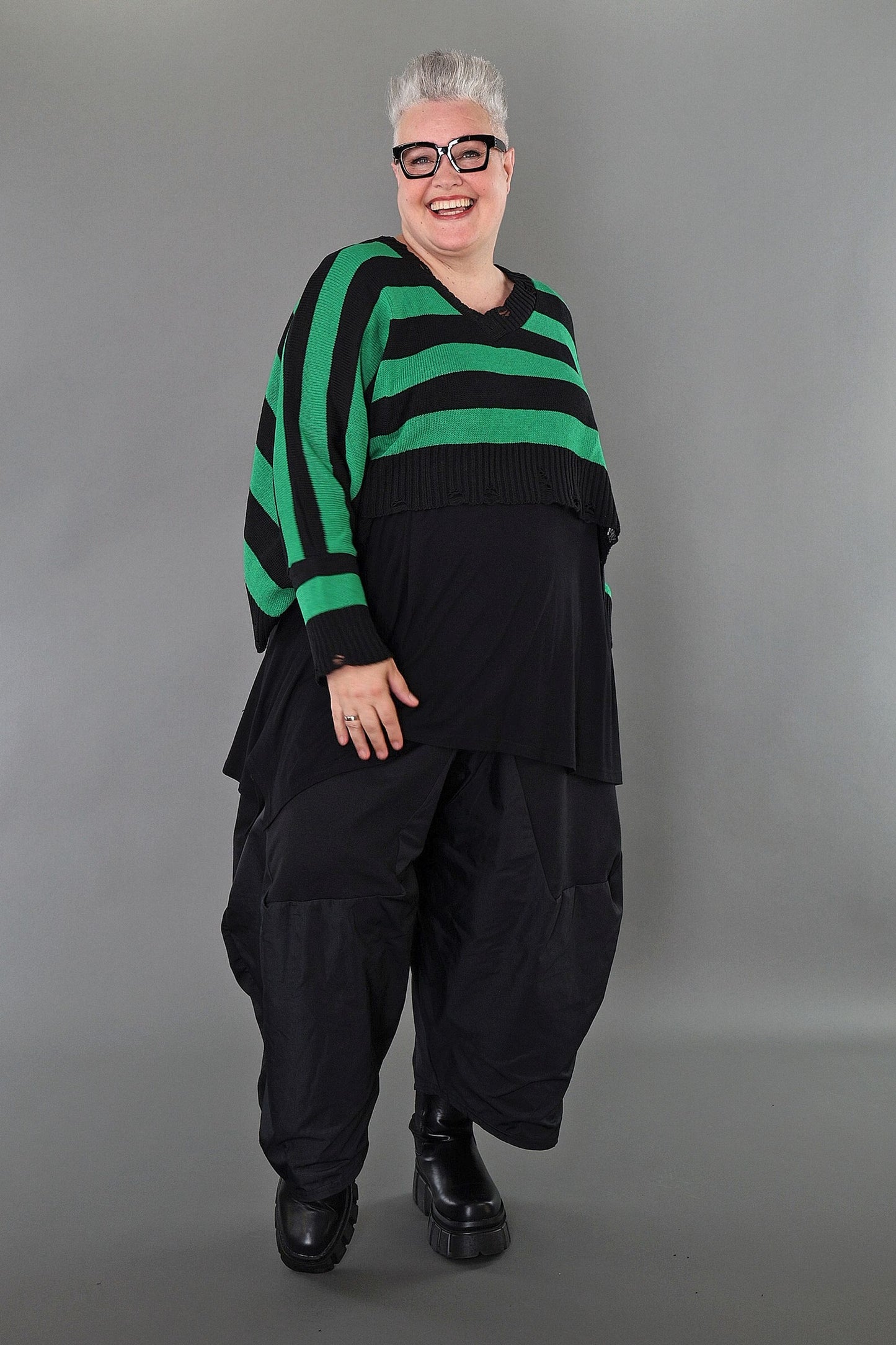 2537 "Nuvella" 110% Cotton Knitted Jumper - Green