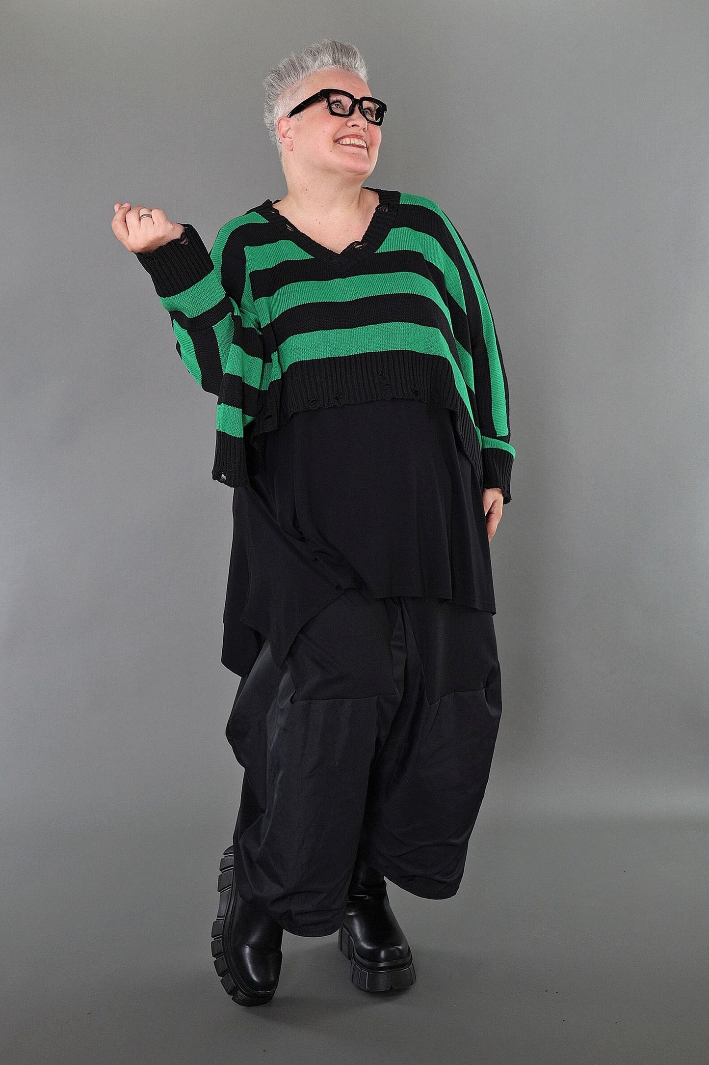 2537 "Nuvella" 110% Cotton Knitted Jumper - Green