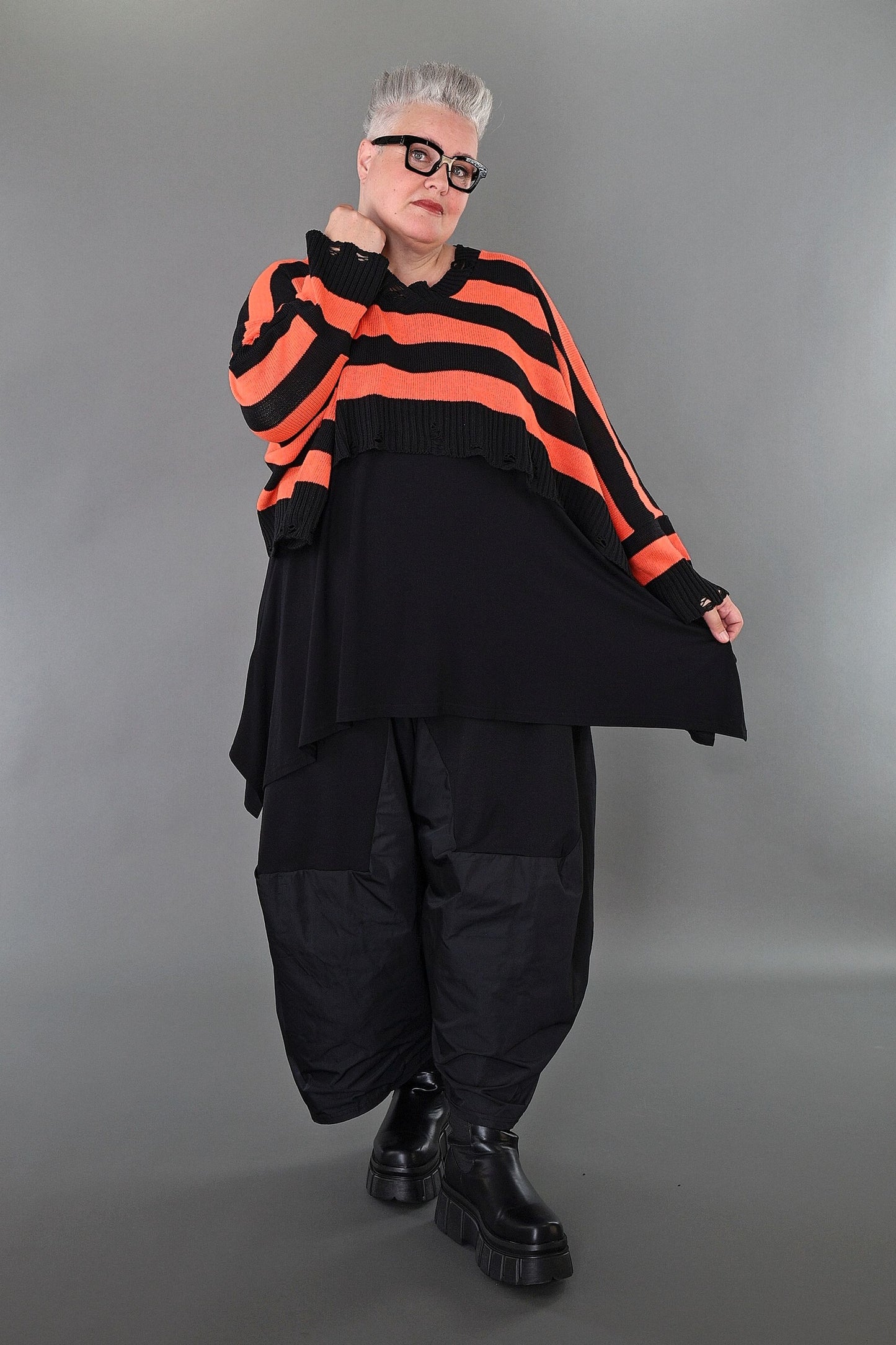 2537 "Nuvella" 110% Cotton Knitted Jumper - Orange