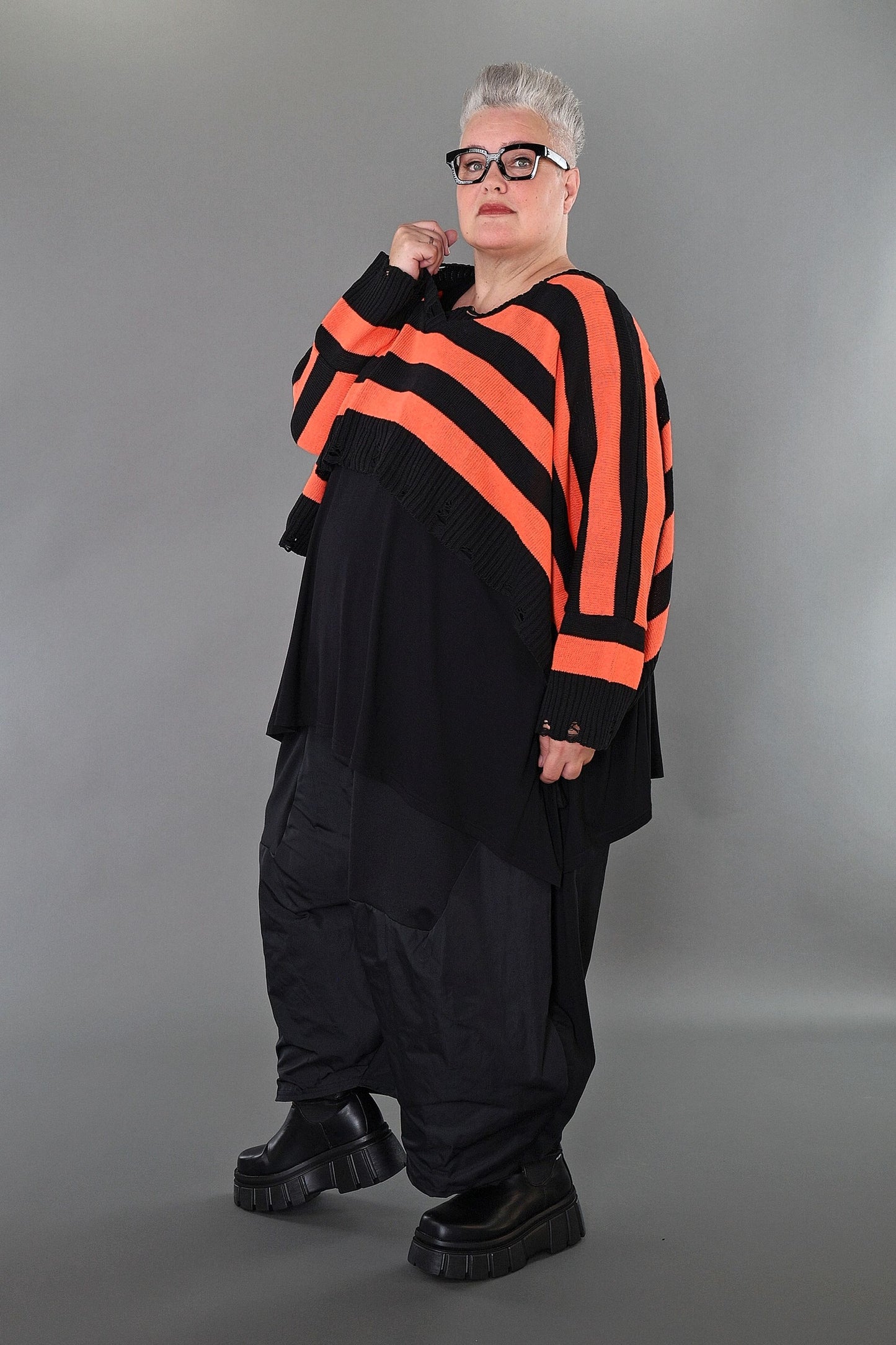 2537 "Nuvella" 110% Cotton Knitted Jumper - Orange