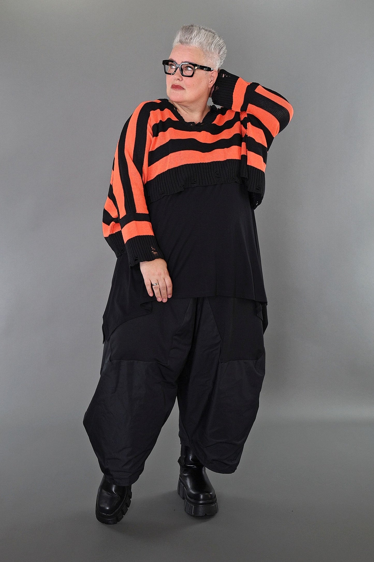 2537 "Nuvella" 110% Cotton Knitted Jumper - Orange