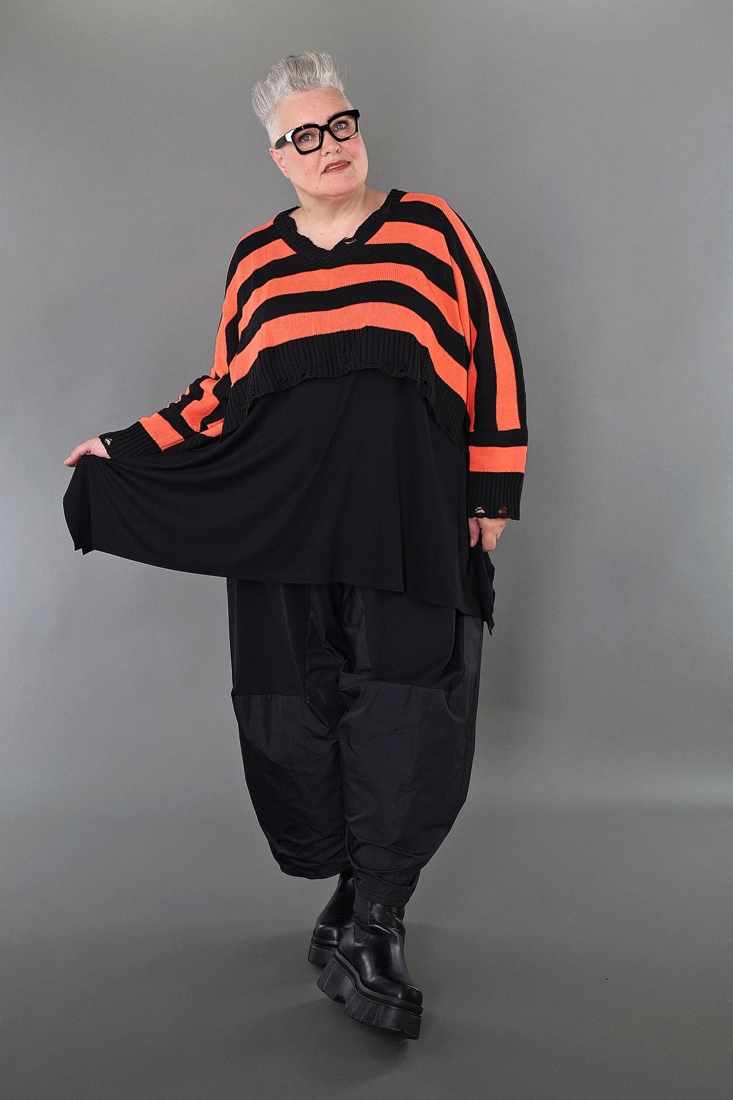 2537 "Nuvella" 110% Cotton Knitted Jumper - Orange