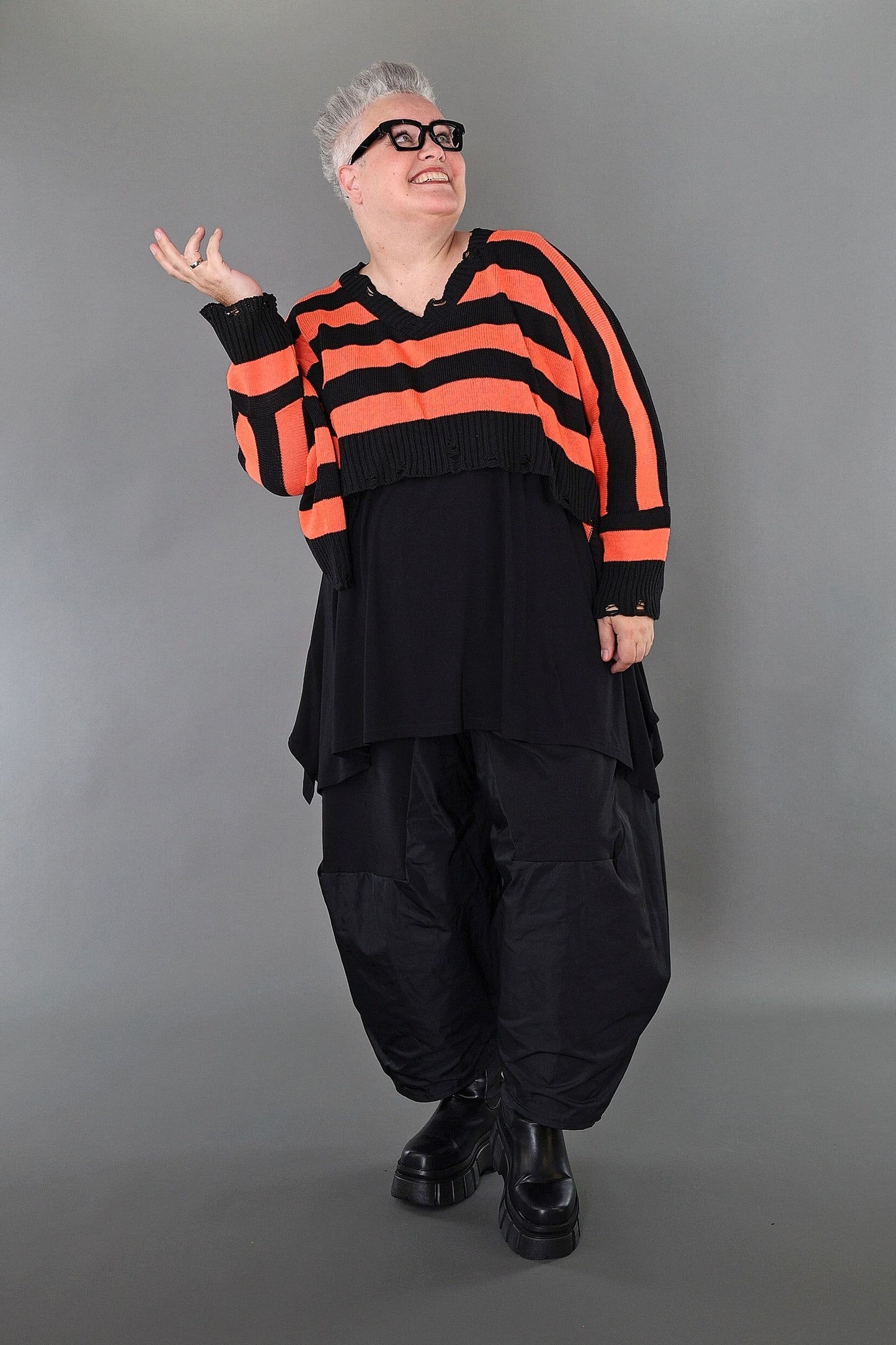 2537 "Nuvella" 110% Cotton Knitted Jumper - Orange