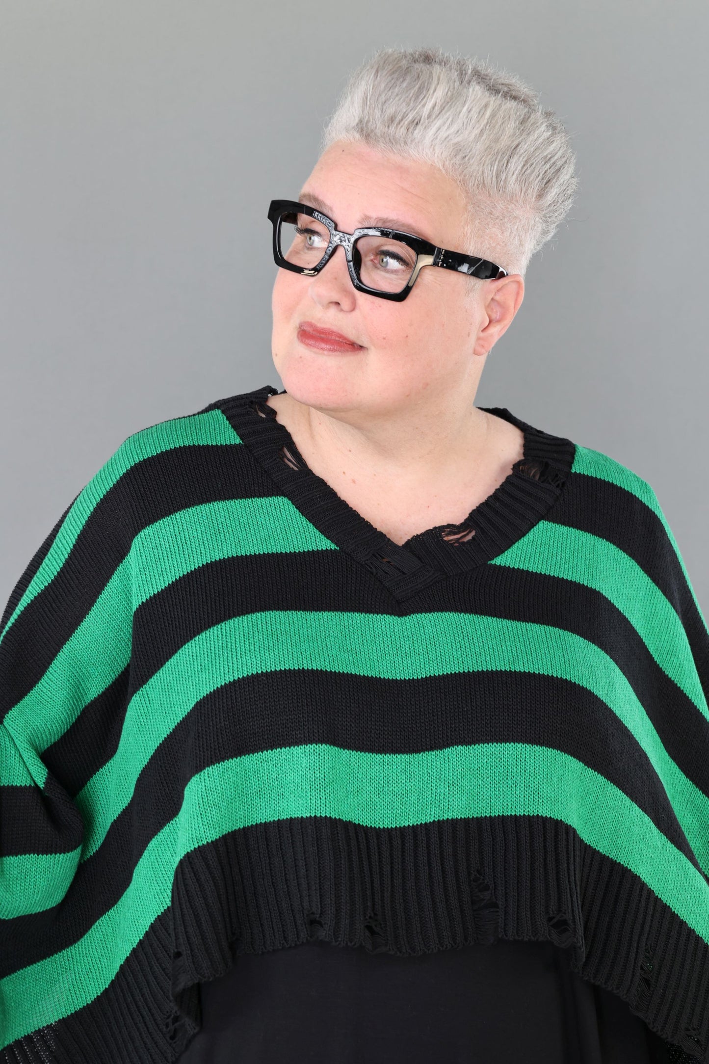 2537 "Nuvella" 110% Cotton Knitted Jumper - Green