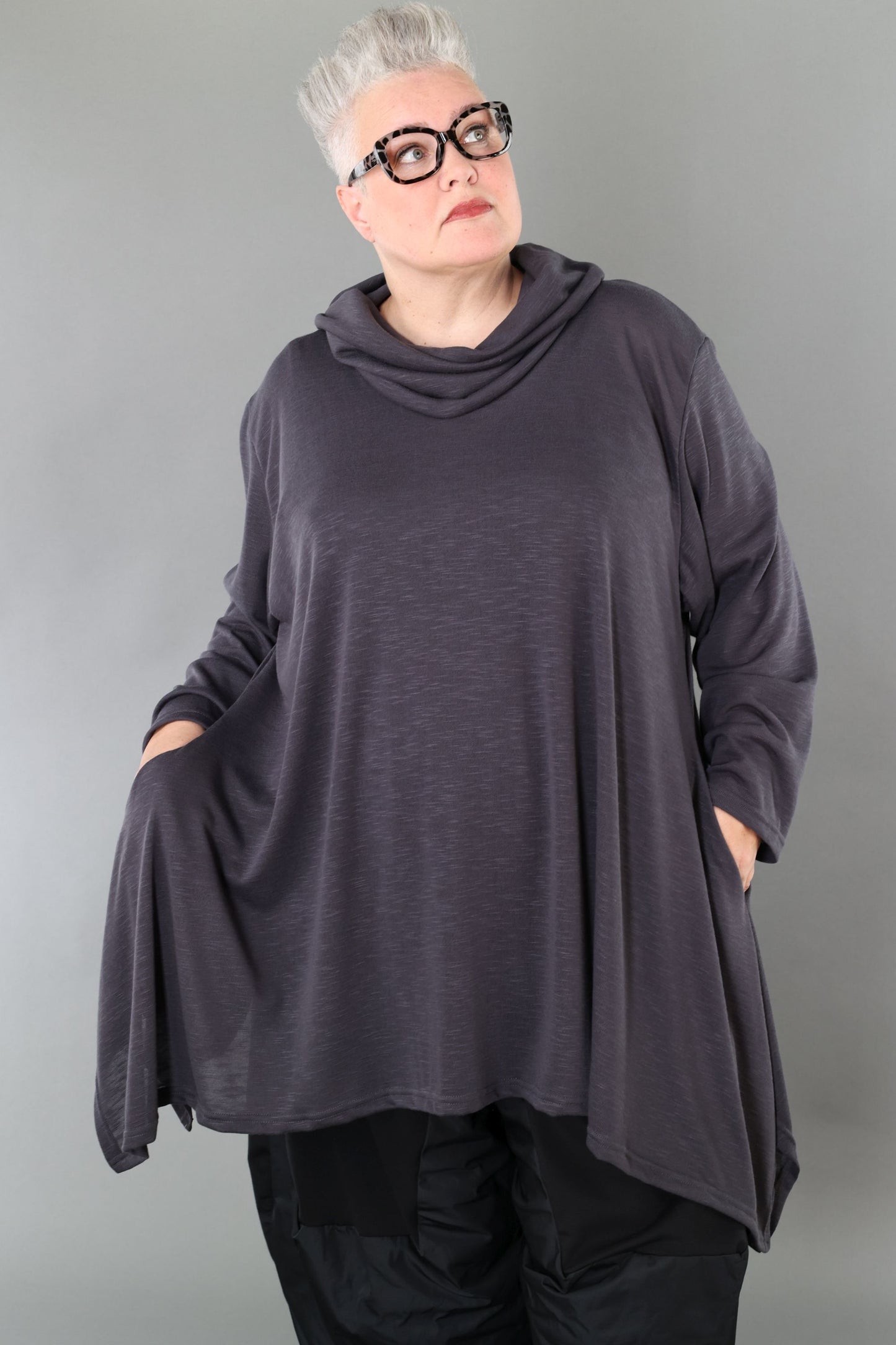 3371 "Celine" Turtleneck Jumper - Dark Grey