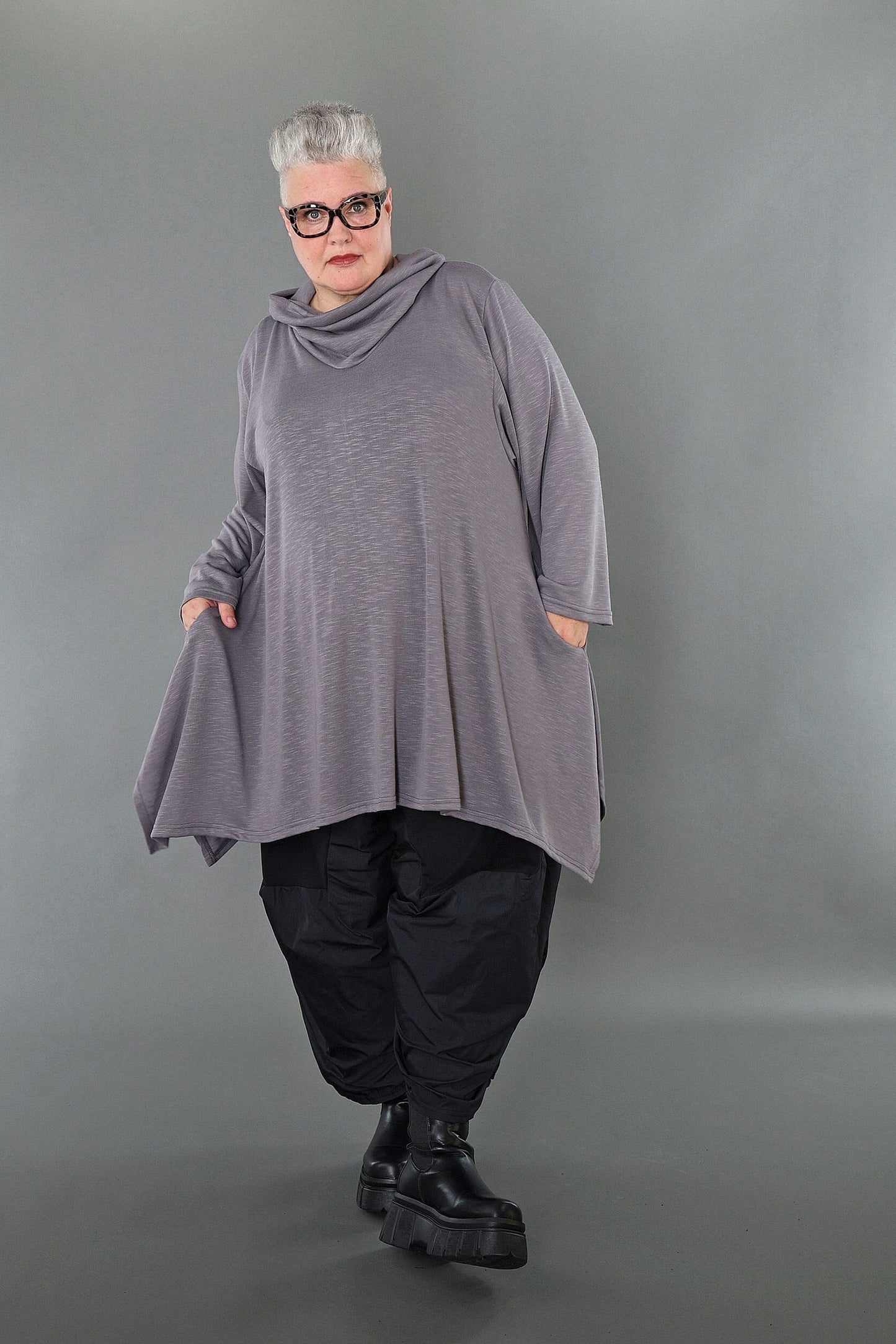 3371 "Celine" Turtleneck Jumper - Grey