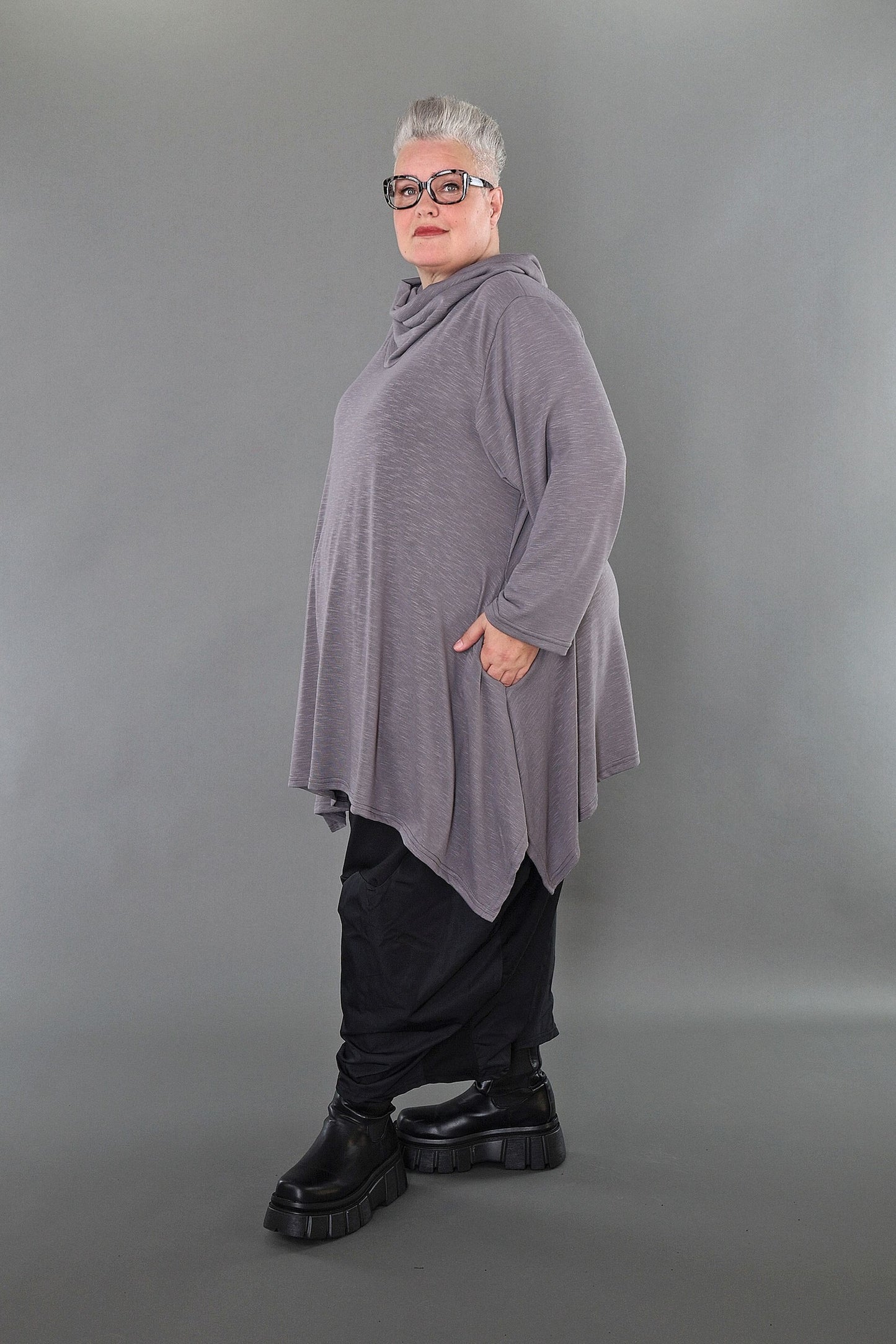 3371 "Celine" Turtleneck Jumper - Grey