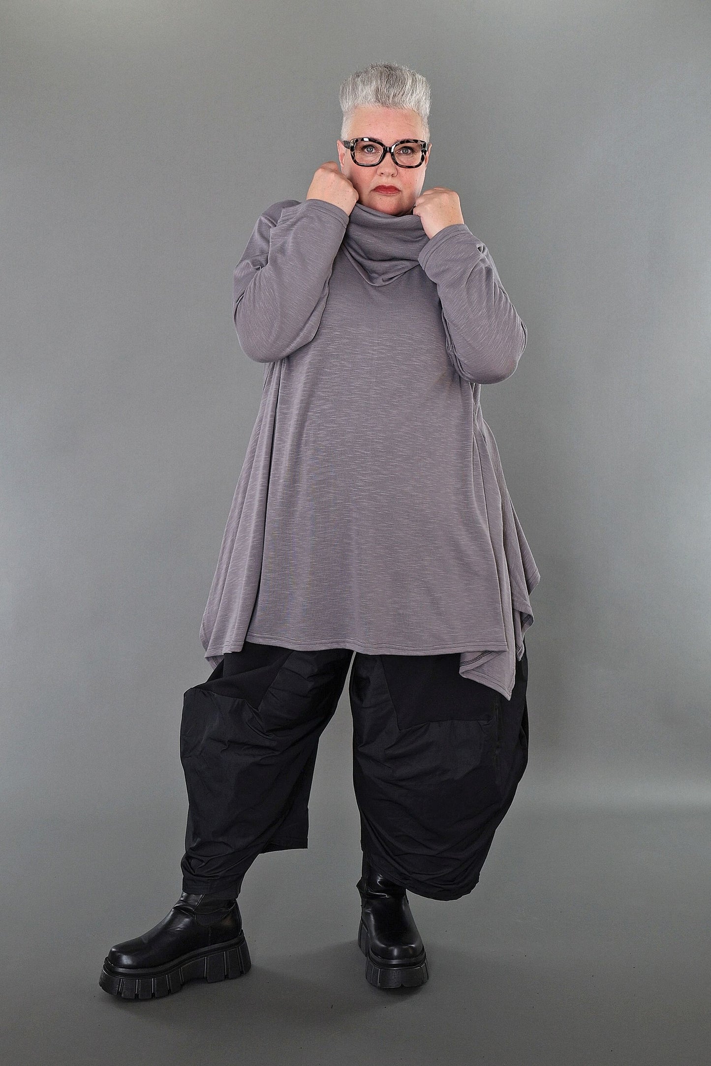 3371 "Celine" Turtleneck Jumper - Grey