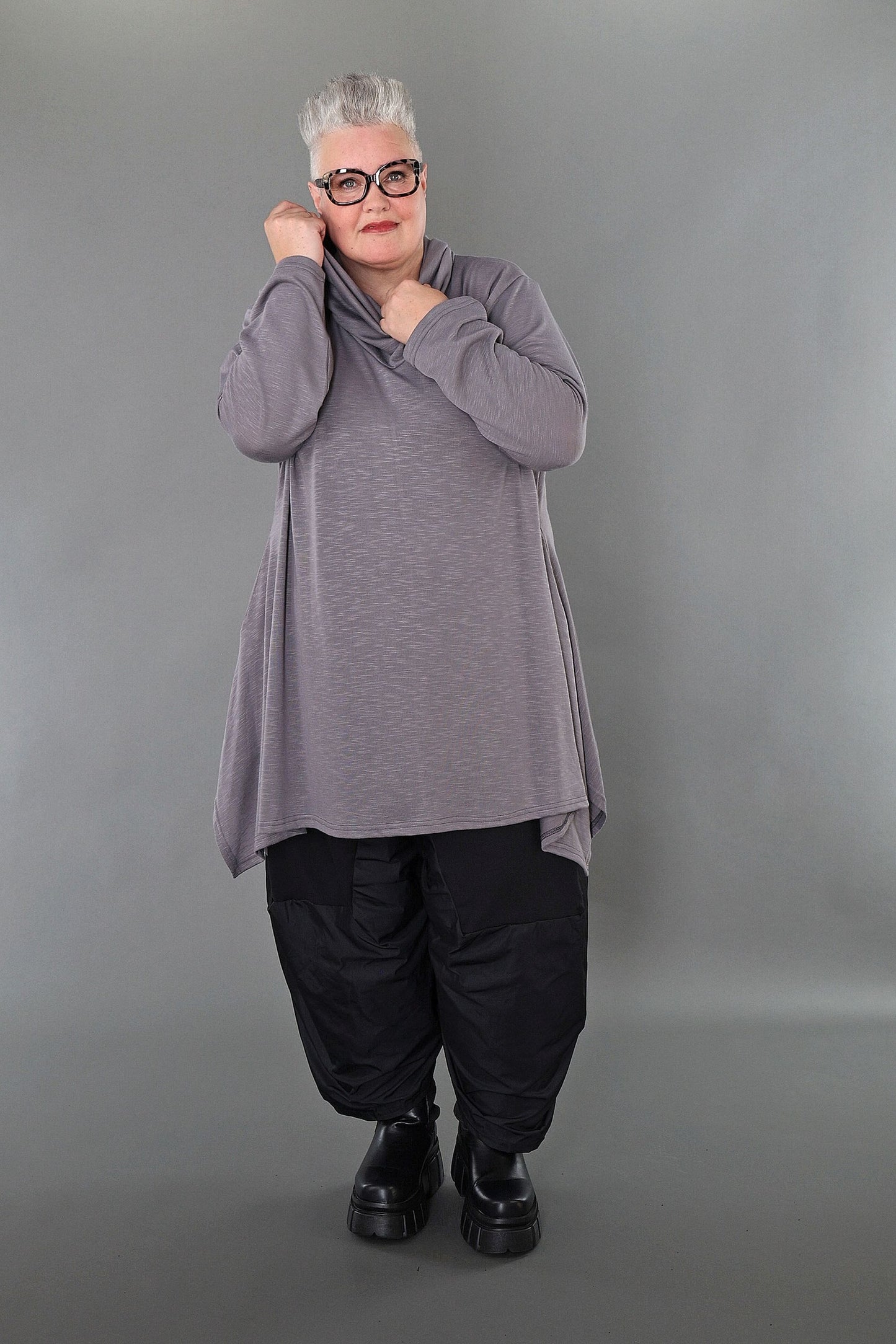 3371 "Celine" Turtleneck Jumper - Grey