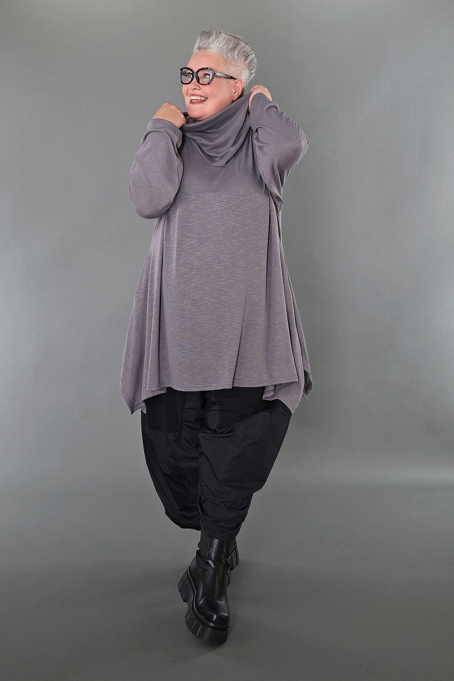 3371 "Celine" Turtleneck Jumper - Grey