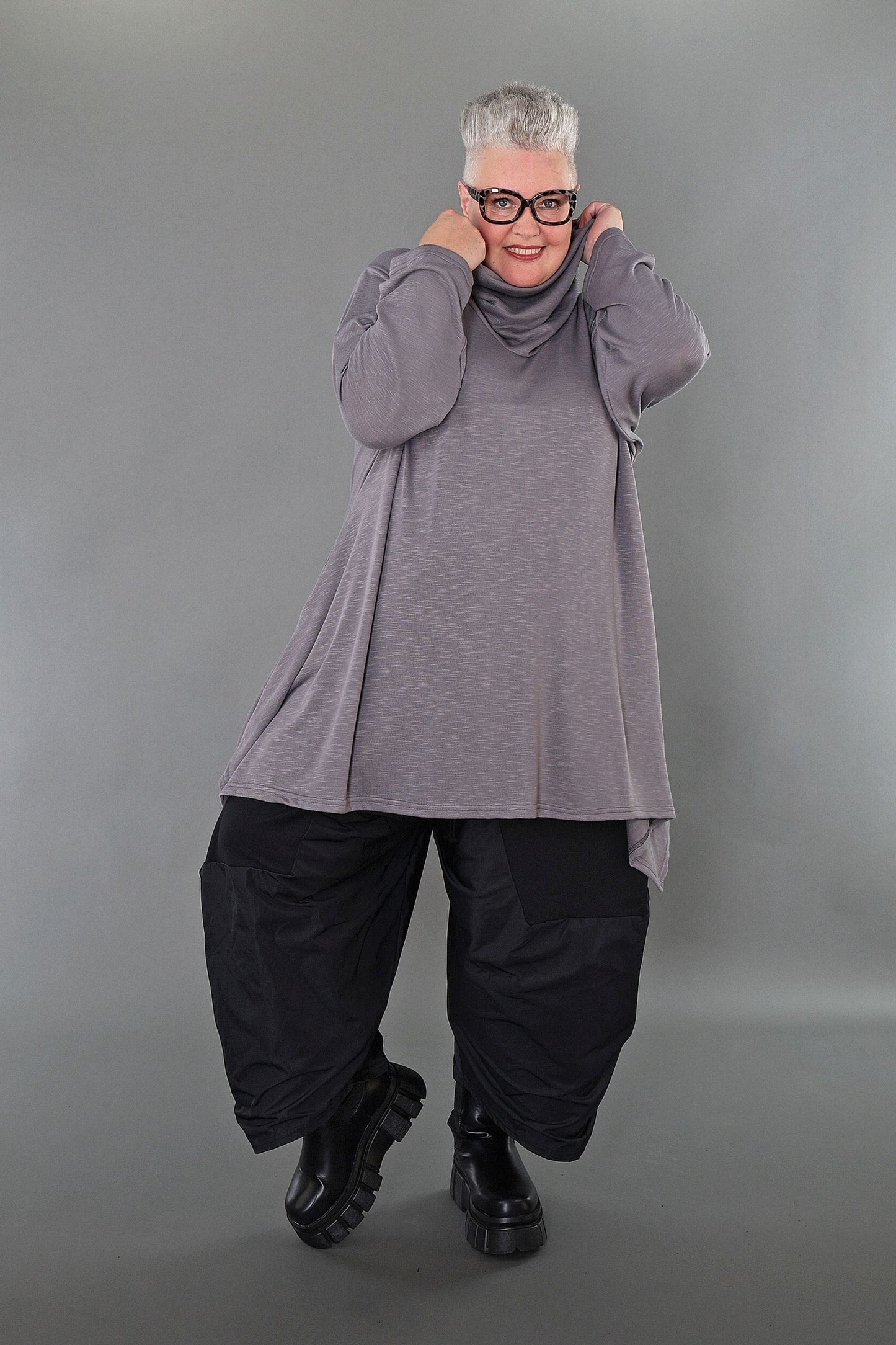 3371 "Celine" Turtleneck Jumper - Grey