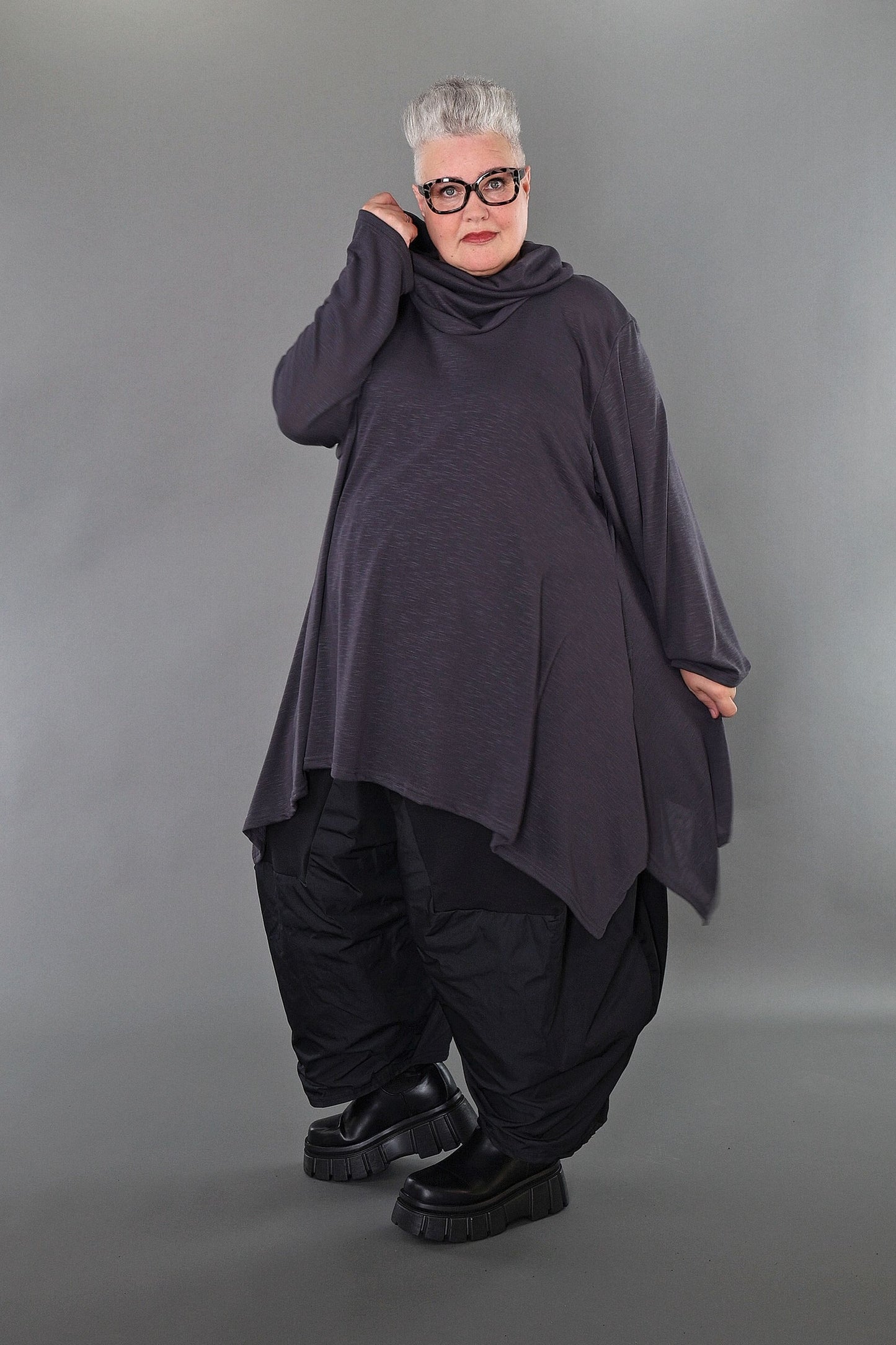 3371 "Celine" Turtleneck Jumper - Dark Grey