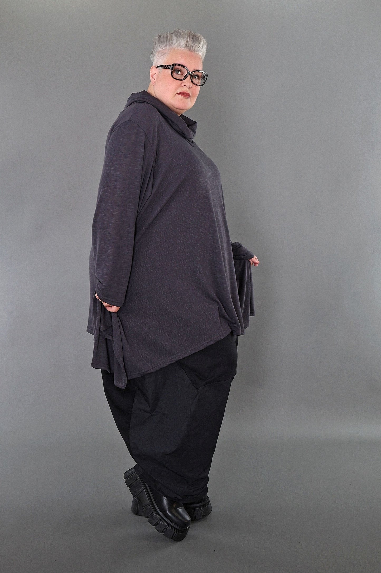 3371 "Celine" Turtleneck Jumper - Dark Grey