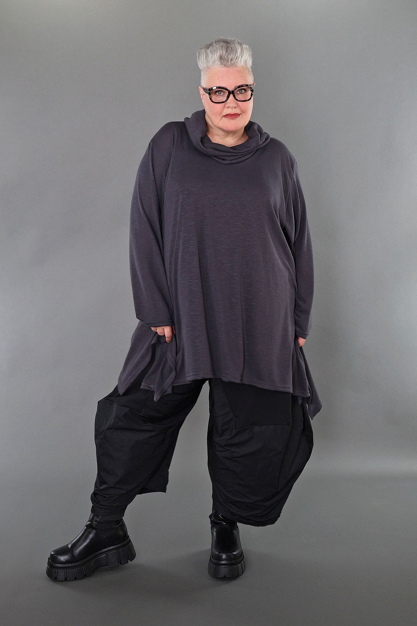 3371 "Celine" Turtleneck Jumper - Dark Grey