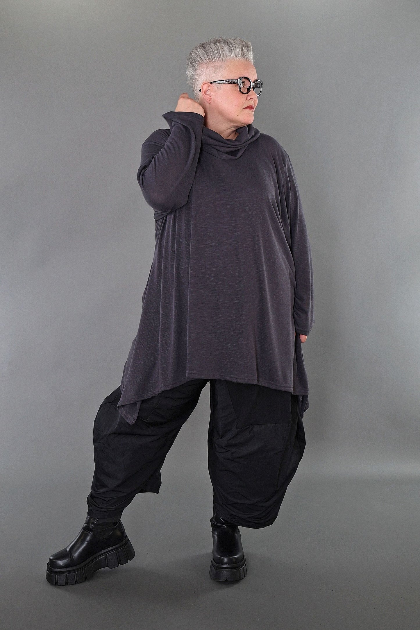 3371 "Celine" Turtleneck Jumper - Dark Grey