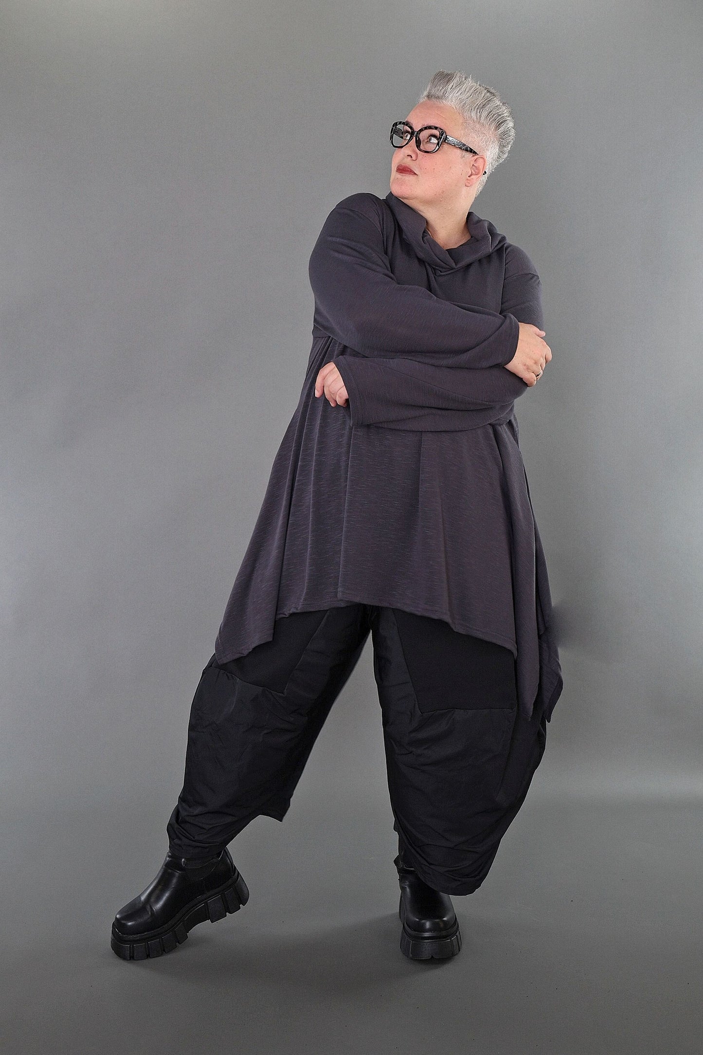 3371 "Celine" Turtleneck Jumper - Dark Grey