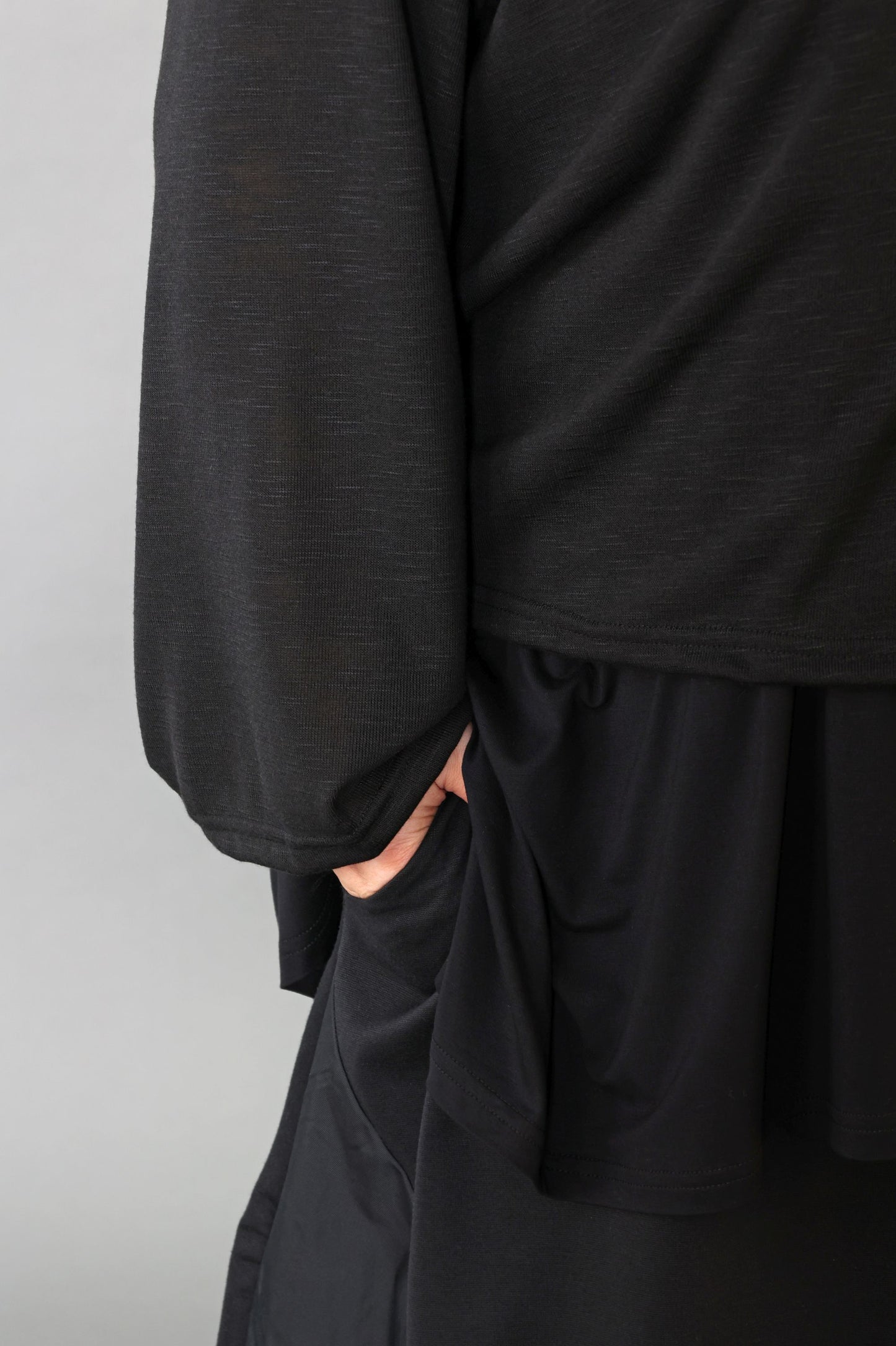 7006 "Celine"  Side Button Up Cardigan - Black