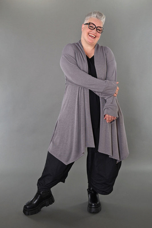 7041 "Celine" Open Cardigan - Grey