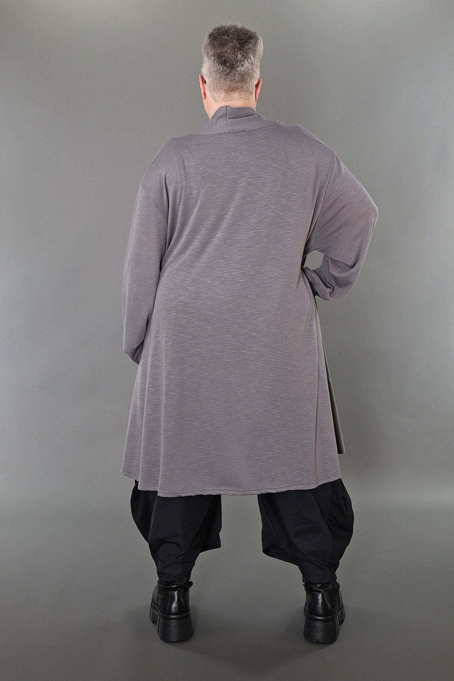 7041 "Celine" Open Cardigan - Grey