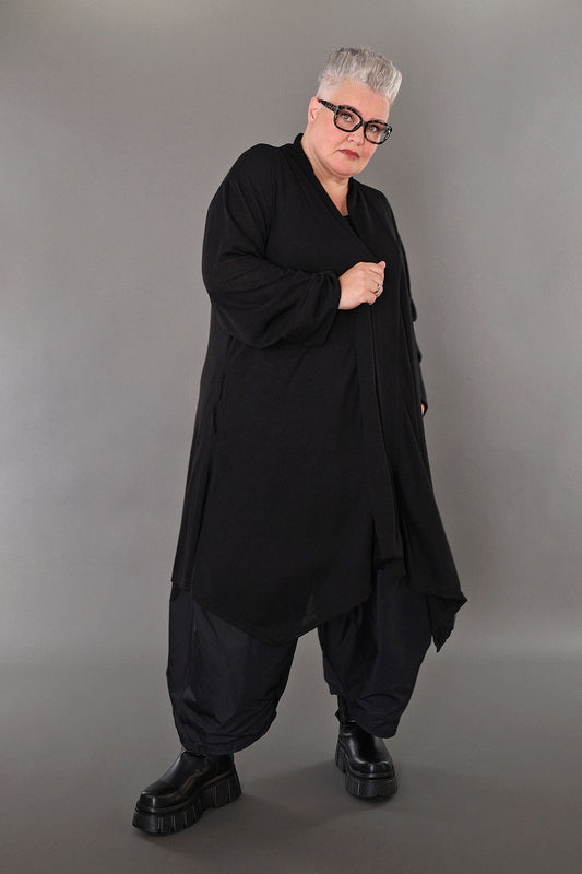 7041 "Celine" Open Cardigan - Black