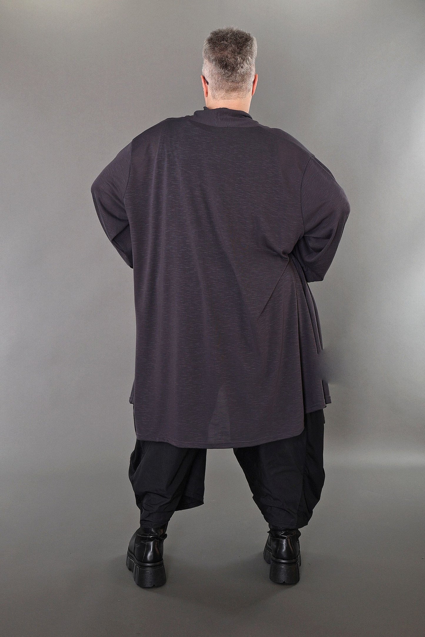 7041 "Celine" Open Cardigan - Dark Grey