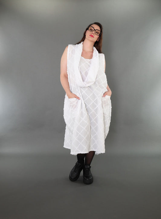 7118 "Brezza" Sleeveless Cowl-Neck Dress